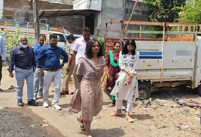 બોડેલીમાંથી પસાર થતી હરખલી કોતરની સાફ-સફાઈ કામગીરીનું કલેક્ટરે નિરક્ષણ કર્યું